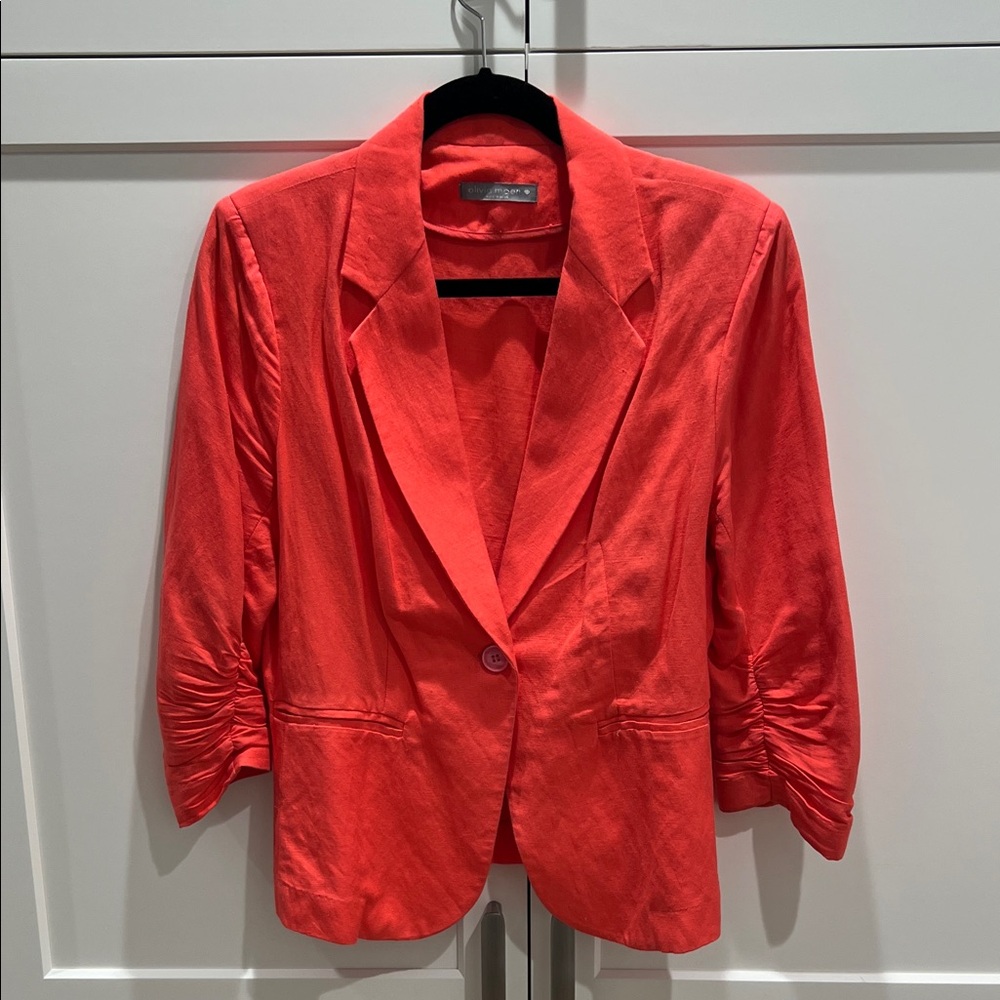 Olivia Moon Vibrant Coral Blazer